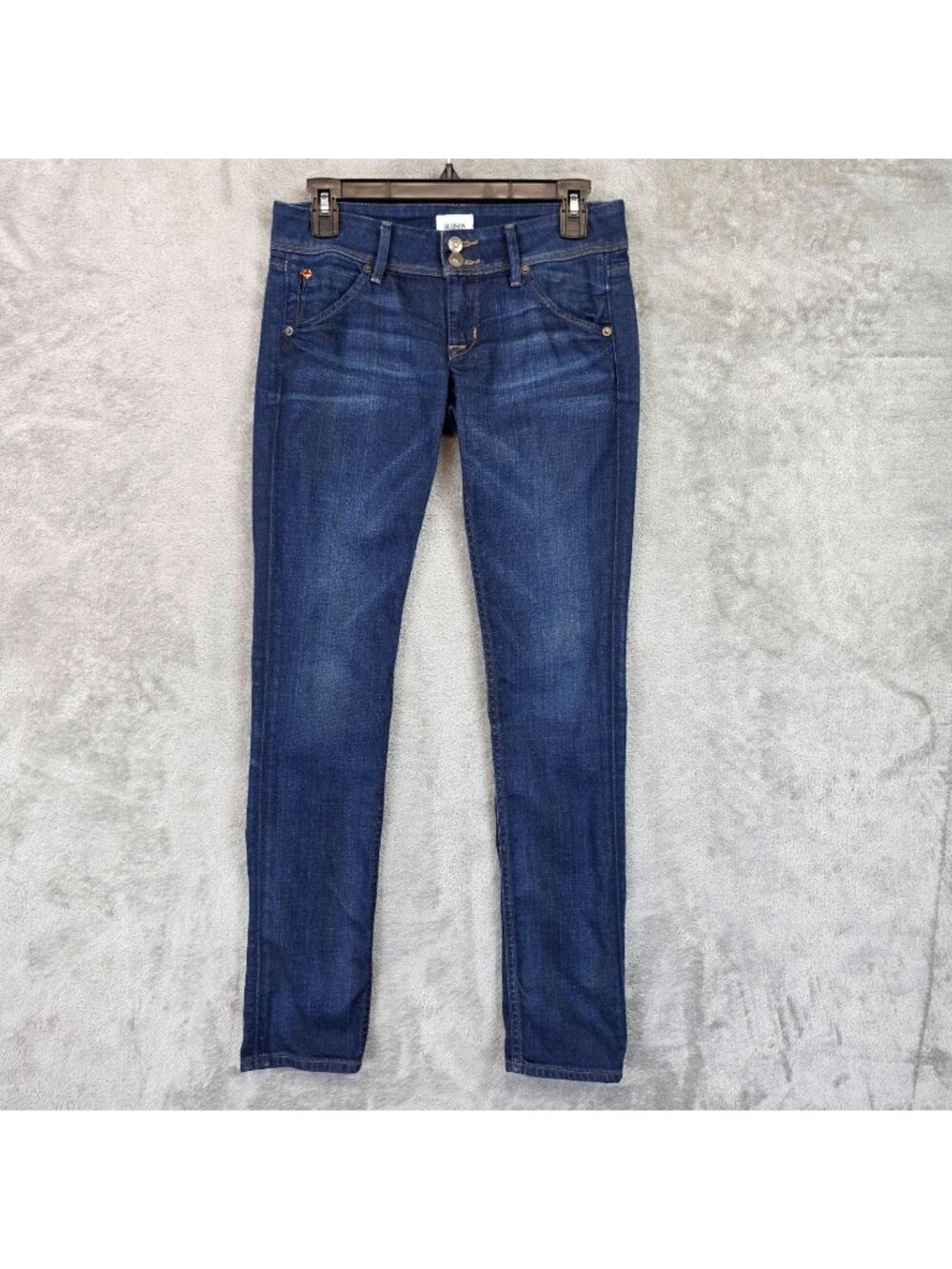 Hudson Collin Flap Skinny Jeans Womens 25 Blue Dark Wash Low Rise Stretch Denim
